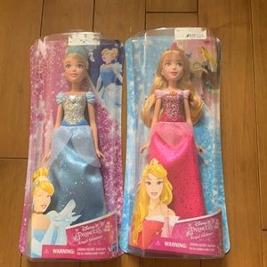 NWT Disney Cinderella and Aurora princess barbies